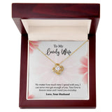 To My Lovely Wife Love knot Necklace, Wife Jewelry, Anniversary gift for Wife, Wife Birthday Gift, Necklace for Wife, Gift for Her