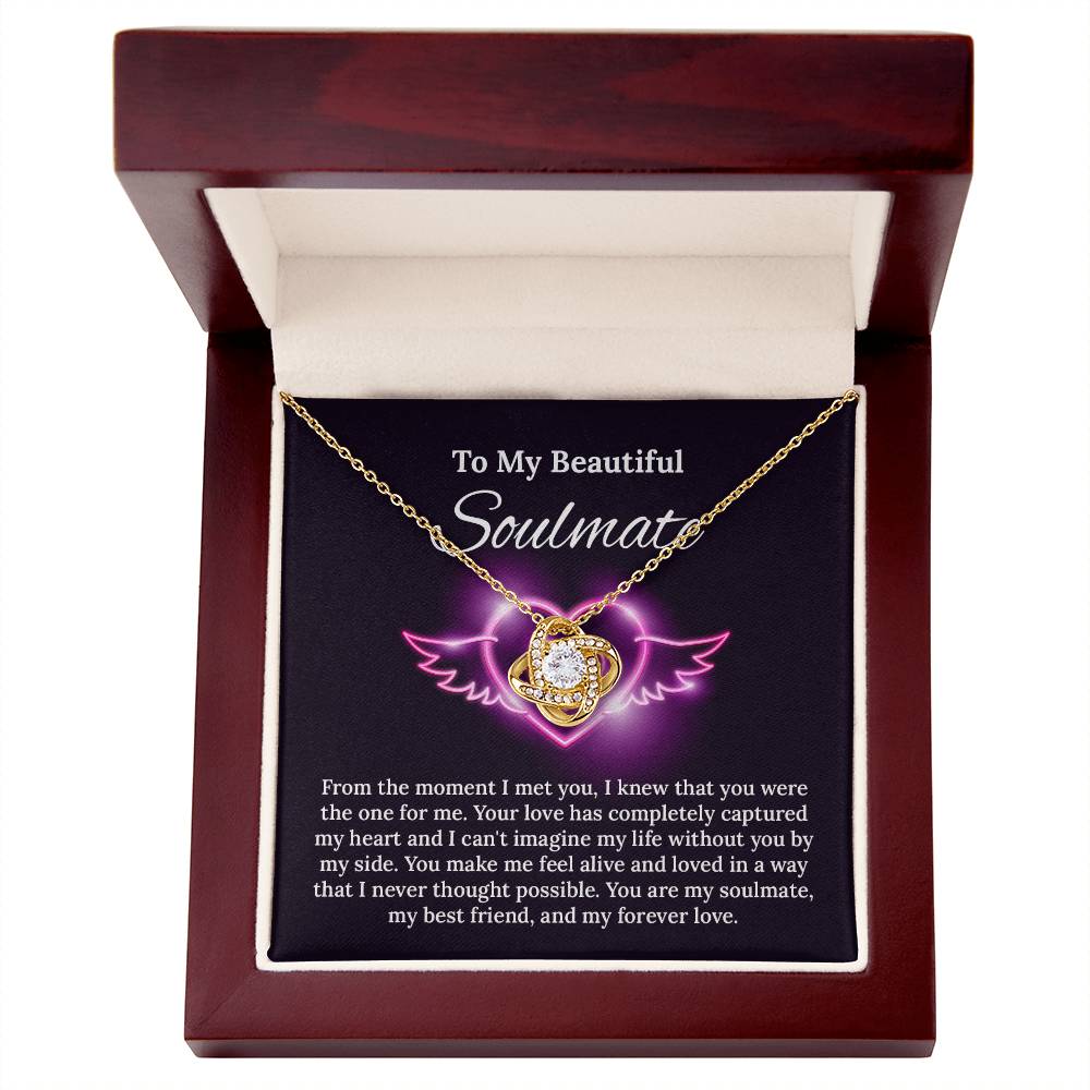 UNIDAZE To My Beautiful Soulmate Necklace, Birthday Gifts for Girlfriend, Necklace for Wife, Soulmate Gift ShineOn Fulfillment C30011TG C30011TR PB23-WOOD PT-4377 TNM-1 USER-188348