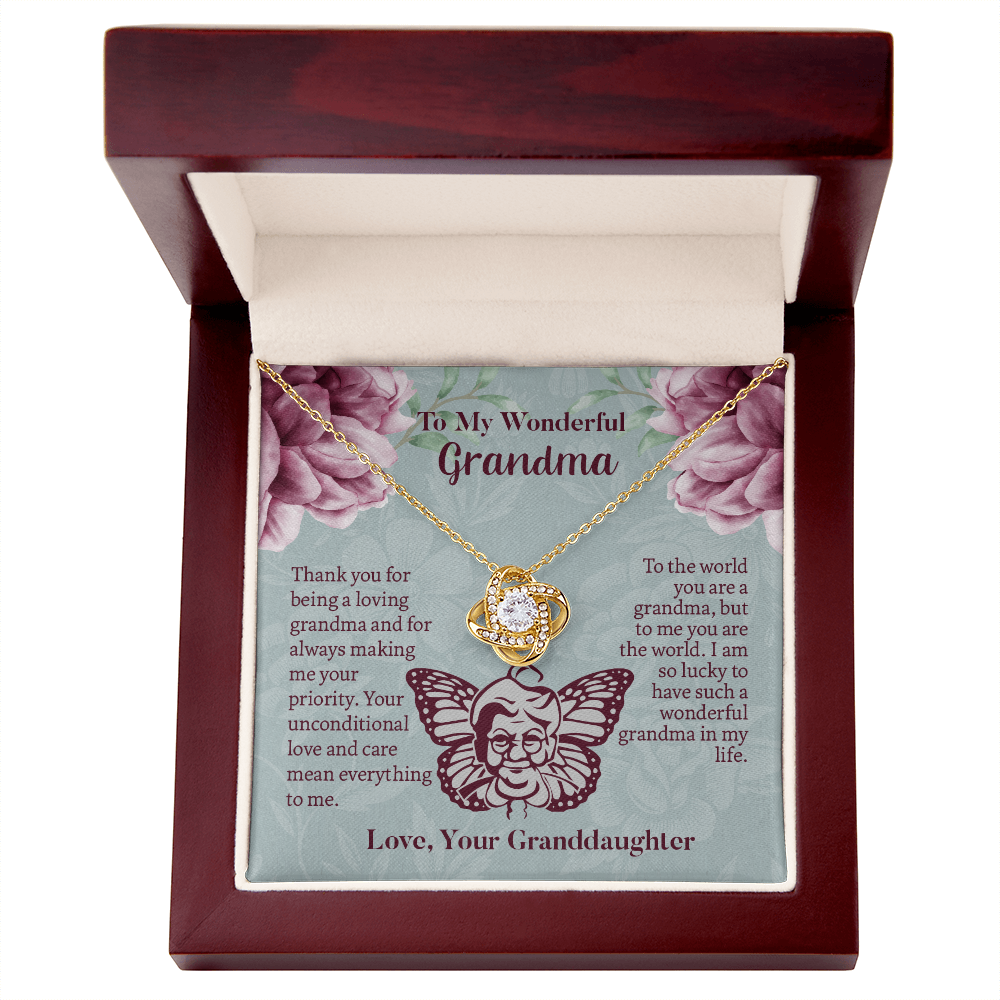 To My Wonderful Grandma Love Knot Necklace, Grandmother Necklace, Grandma Gift, Gift For Grandma from granddaughter