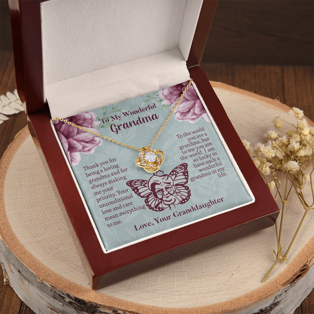 To My Wonderful Grandma Love Knot Necklace, Grandmother Necklace, Grandma Gift, Gift For Grandma from granddaughter