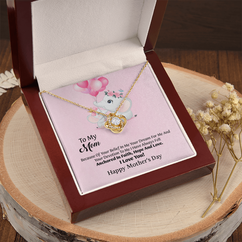 To My Mom Love Knot Necklace From Daughter, Thoughtful Present From Son, Mothers Day Gift To Mom