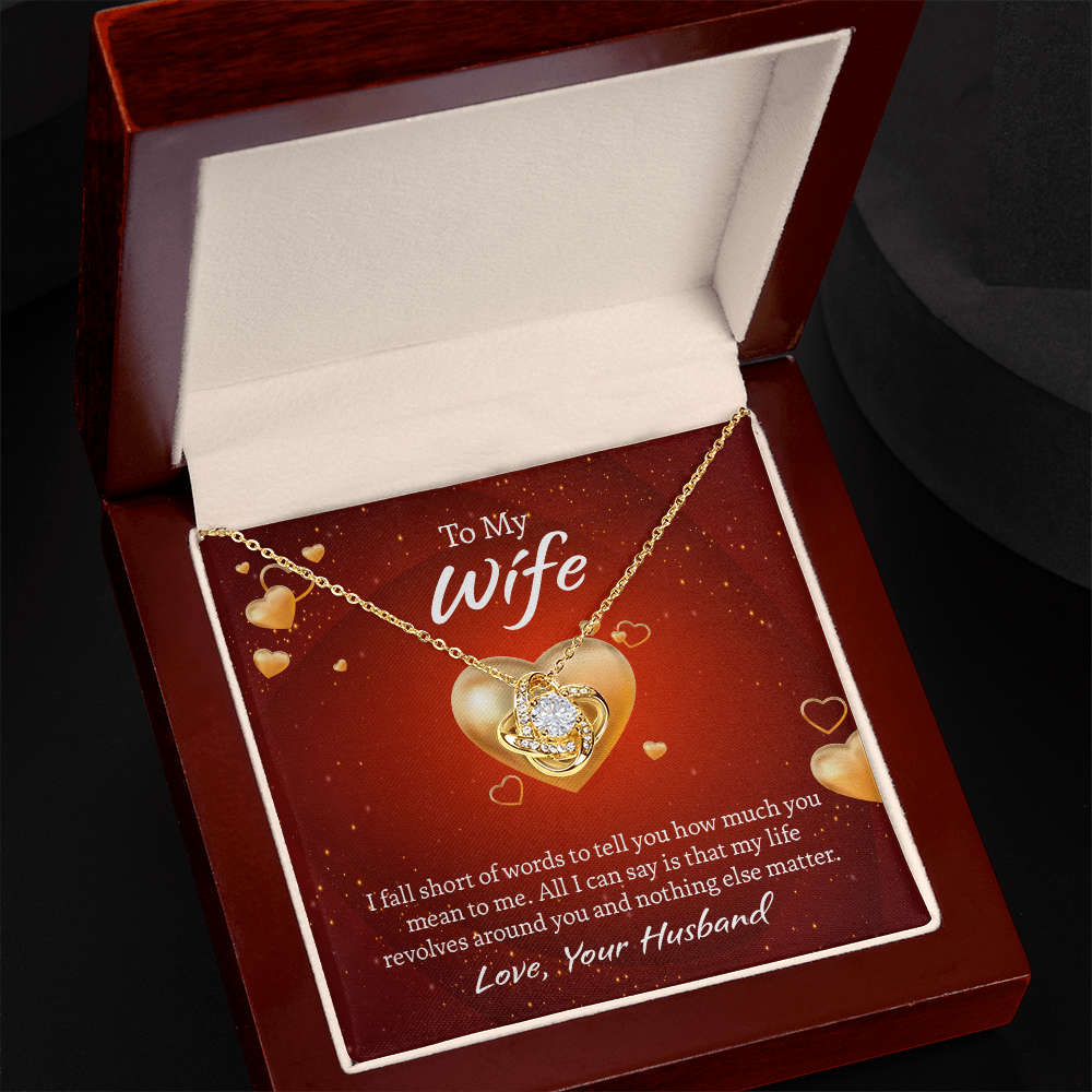 To My Wife Love Knot Necklace, Wife Jewelry, Necklace for Wife, Anniversary Gift for Wife, Wife Birthday Gift