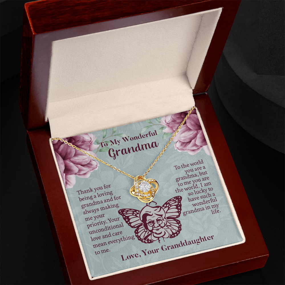 To My Wonderful Grandma Love Knot Necklace, Grandmother Necklace, Grandma Gift, Gift For Grandma from granddaughter