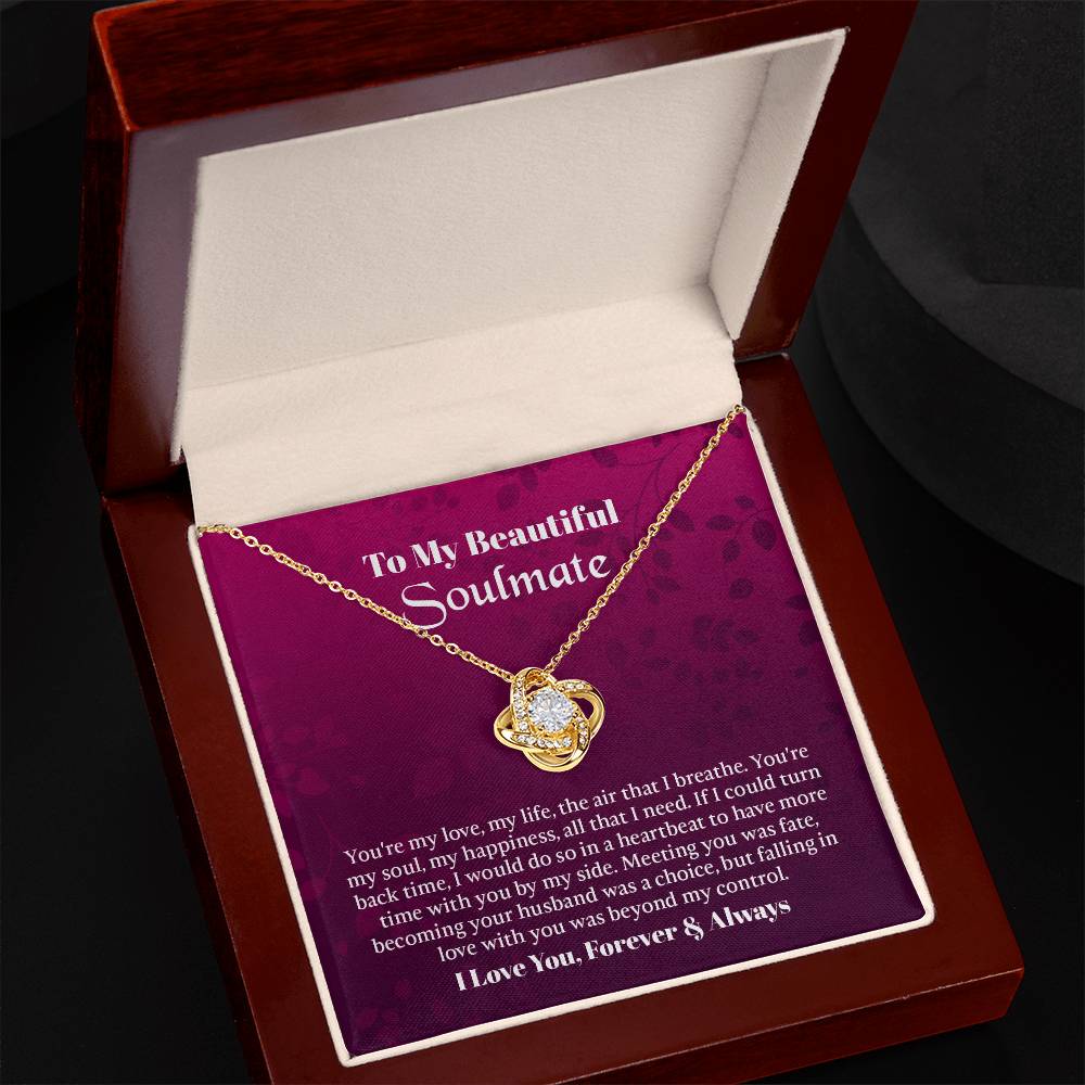 UNIDAZE To My Beautiful Soulmate Necklace, Birthday Gifts for Girlfriend, Necklace for Wife, Soulmate Gift, Anniversary Gift for Wife ShineOn Fulfillment C30011TG C30011TR PB23-WOOD PT-4377 TNM-1 USER-188348