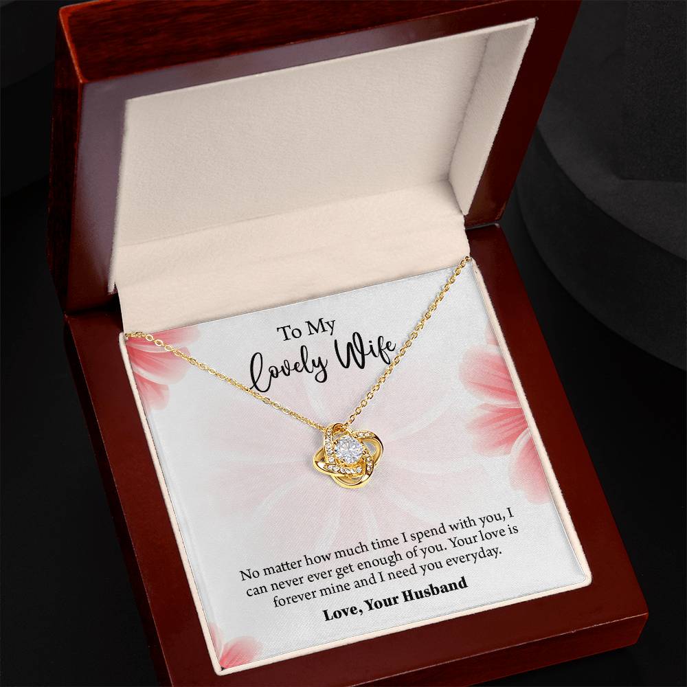 To My Lovely Wife Love knot Necklace, Wife Jewelry, Anniversary gift for Wife, Wife Birthday Gift, Necklace for Wife, Gift for Her