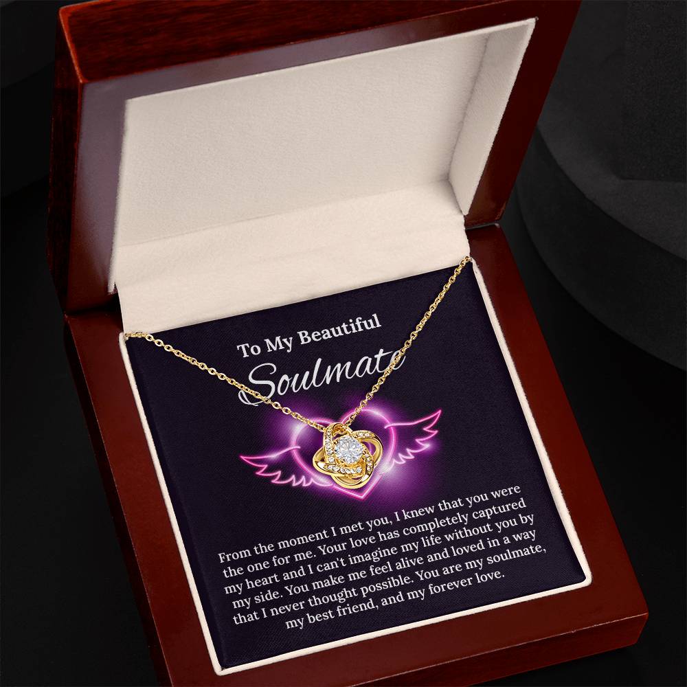 UNIDAZE To My Beautiful Soulmate Necklace, Birthday Gifts for Girlfriend, Necklace for Wife, Soulmate Gift ShineOn Fulfillment C30011TG C30011TR PB23-WOOD PT-4377 TNM-1 USER-188348