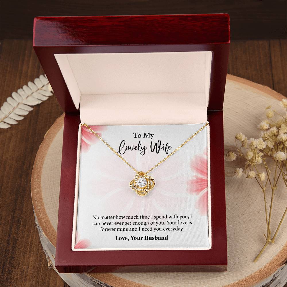 To My Lovely Wife Love knot Necklace, Wife Jewelry, Anniversary gift for Wife, Wife Birthday Gift, Necklace for Wife, Gift for Her