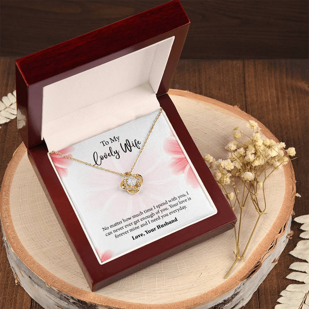 To My Lovely Wife Love knot Necklace, Wife Jewelry, Anniversary gift for Wife, Wife Birthday Gift, Necklace for Wife, Gift for Her