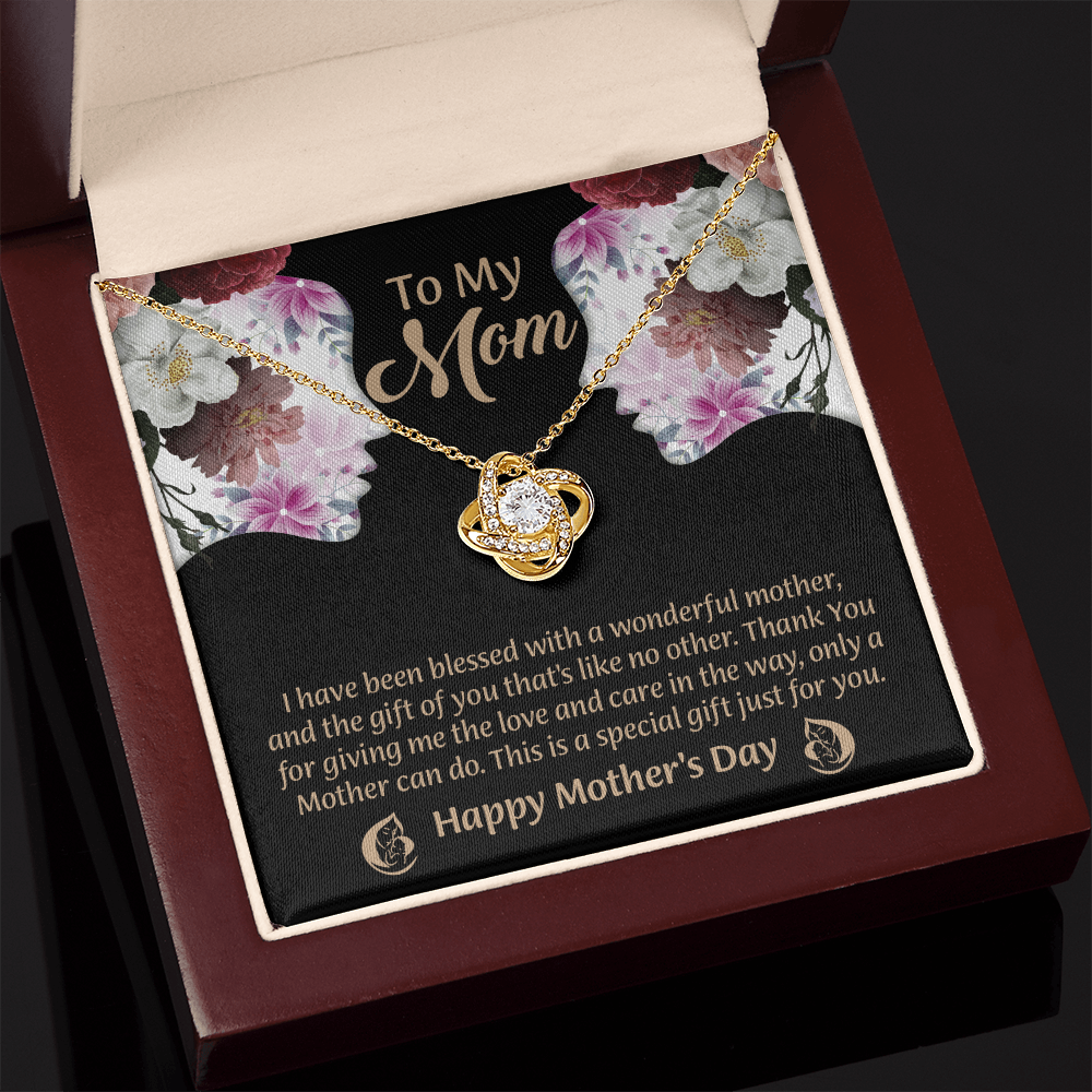 To My Mom Love Knot Necklace From Daughter, Thoughtful Present From Son, Mothers Day Gift To Mom