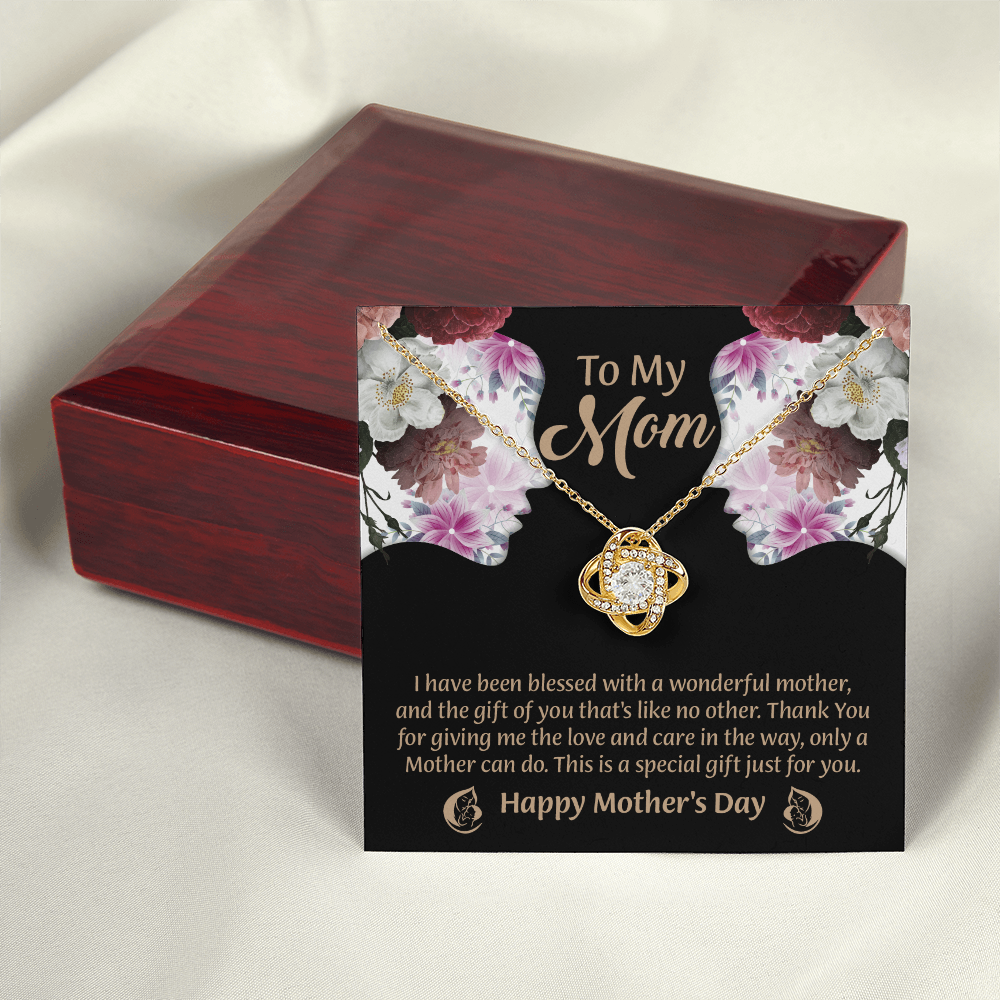 To My Mom Love Knot Necklace From Daughter, Thoughtful Present From Son, Mothers Day Gift To Mom