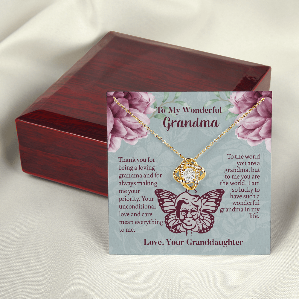 To My Wonderful Grandma Love Knot Necklace, Grandmother Necklace, Grandma Gift, Gift For Grandma from granddaughter