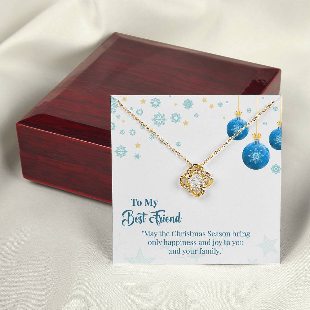 To My Best Friend Love Knot Necklace With Message Card, Christmas Gift For Friend, Gift From Friend, Gift For Her, Handmade Jewelry