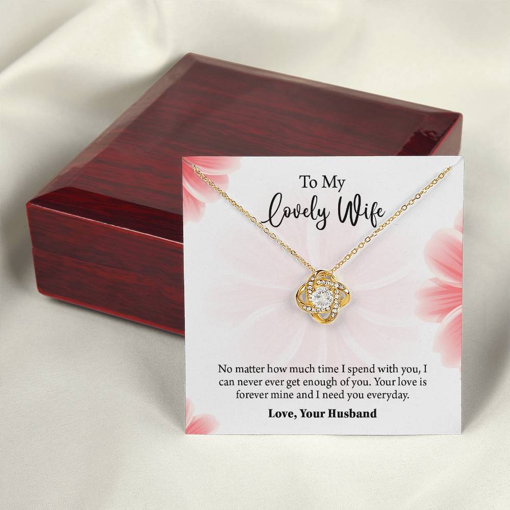 To My Lovely Wife Love knot Necklace, Wife Jewelry, Anniversary gift for Wife, Wife Birthday Gift, Necklace for Wife, Gift for Her
