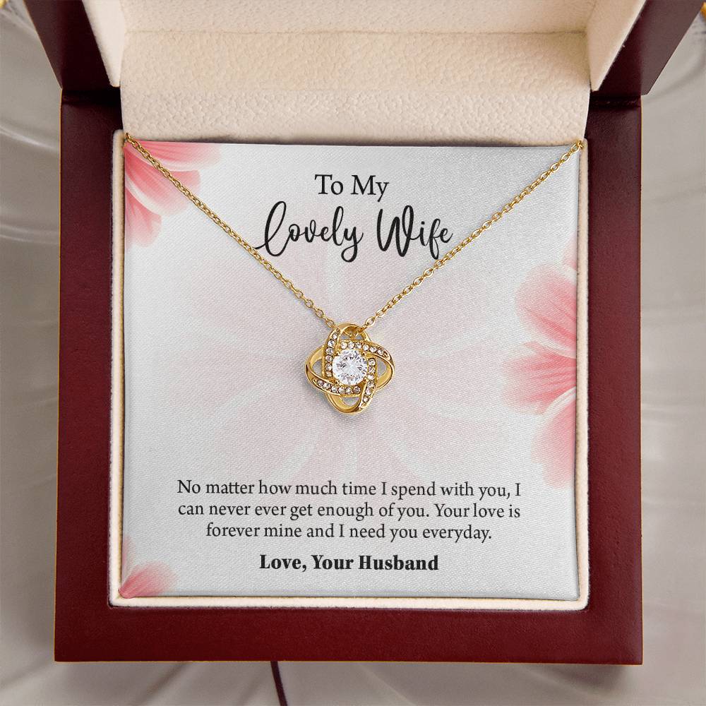 To My Lovely Wife Love knot Necklace, Wife Jewelry, Anniversary gift for Wife, Wife Birthday Gift, Necklace for Wife, Gift for Her
