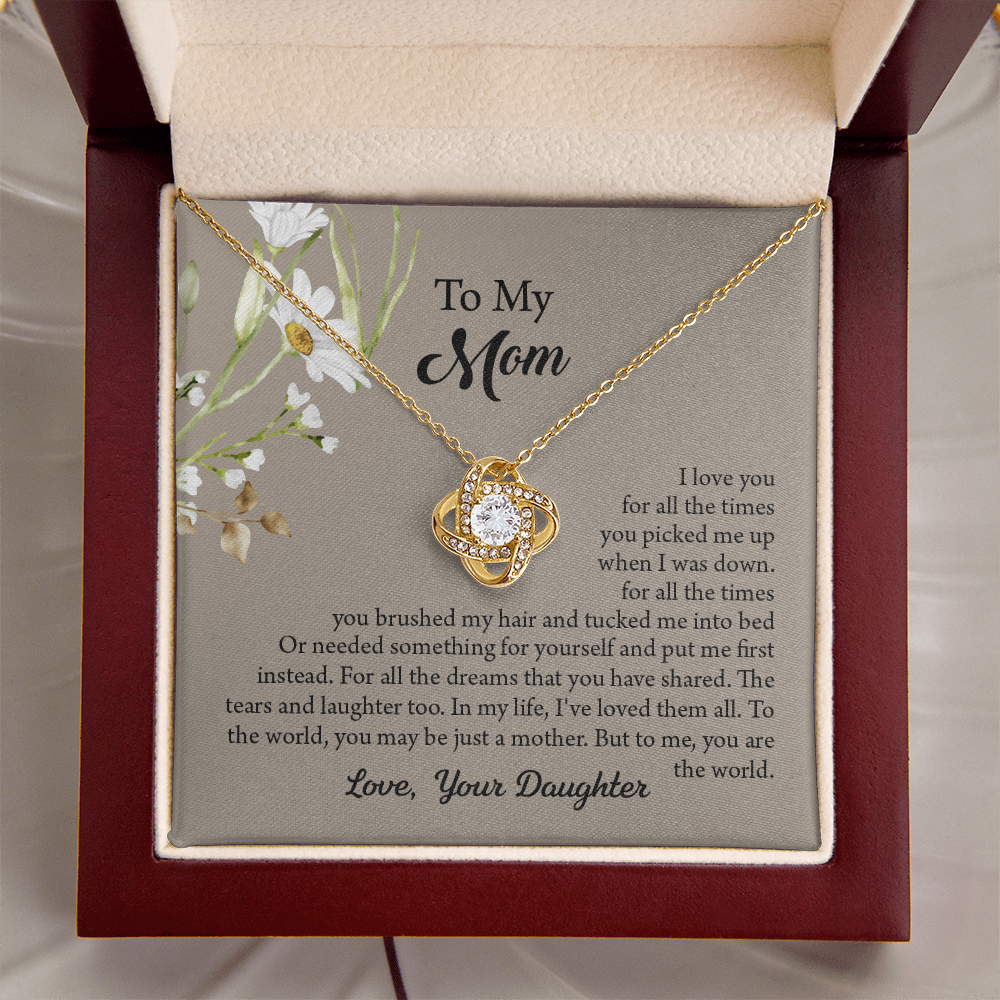 To My Mom Necklace, Mothers Day Necklace, Mom Birthday Gift From Daughter, Message Card Jewelry For Mom