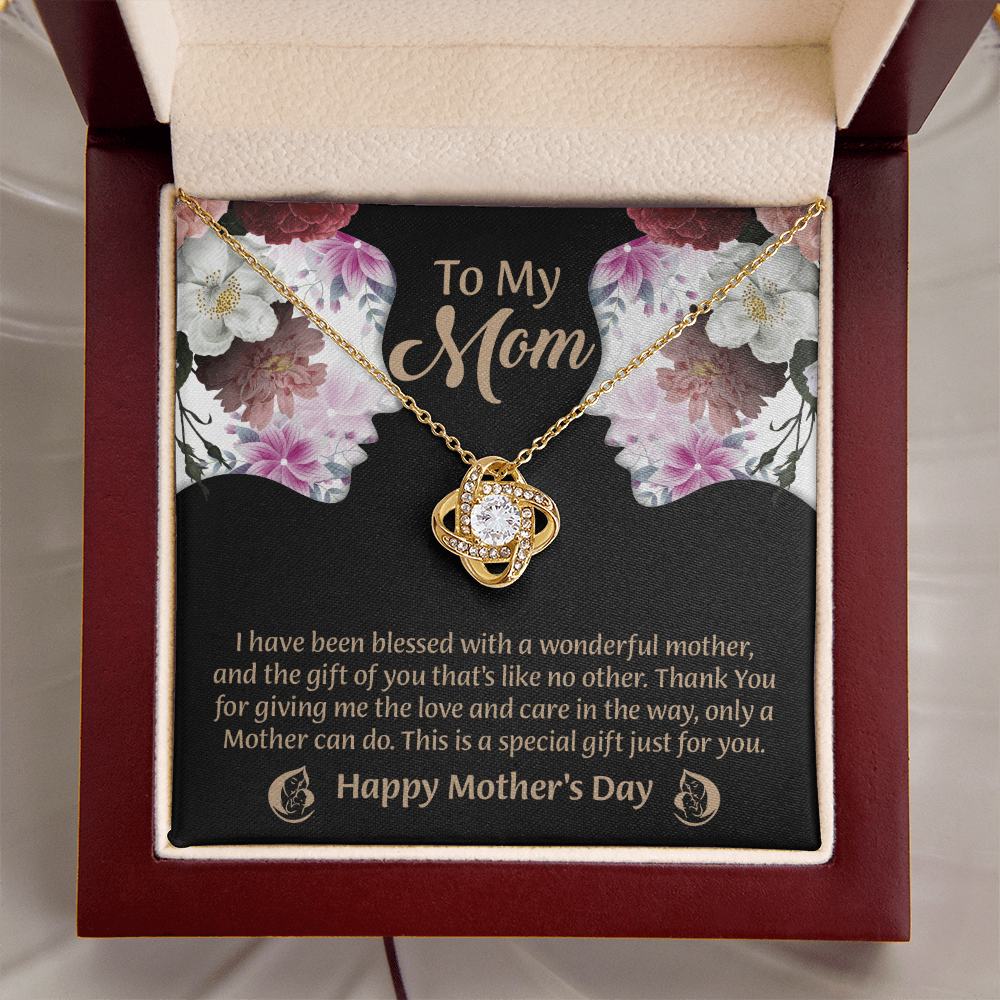 To My Mom Love Knot Necklace From Daughter, Thoughtful Present From Son, Mothers Day Gift To Mom