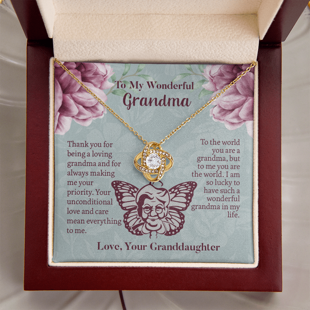 To My Wonderful Grandma Love Knot Necklace, Grandmother Necklace, Grandma Gift, Gift For Grandma from granddaughter