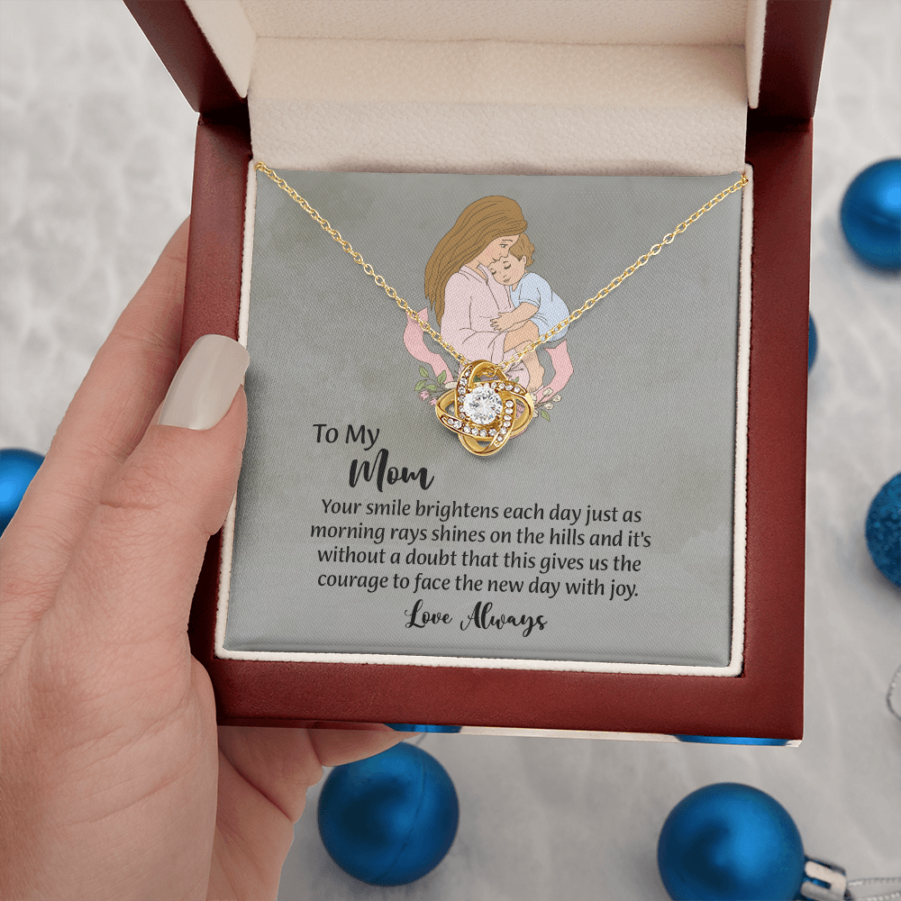 To My Mom Love Knot Necklace from Daughter, Mothers Day Gift for Mom, Thoughtful Present from Son