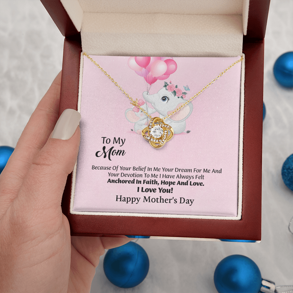 To My Mom Love Knot Necklace From Daughter, Thoughtful Present From Son, Mothers Day Gift To Mom