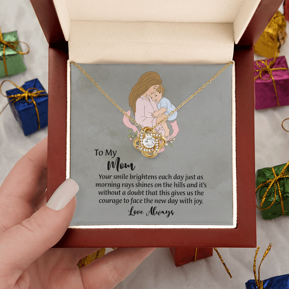 To My Mom Love Knot Necklace from Daughter, Mothers Day Gift for Mom, Thoughtful Present from Son