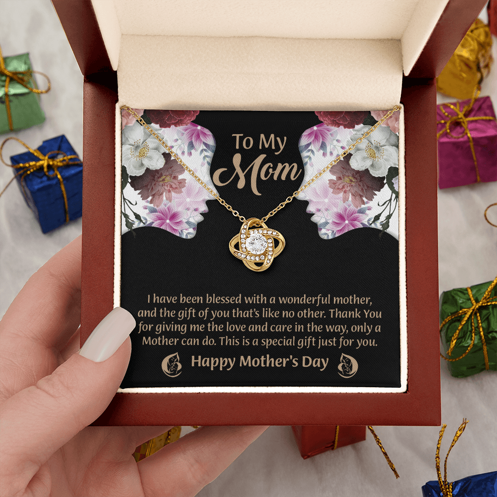 To My Mom Love Knot Necklace From Daughter, Thoughtful Present From Son, Mothers Day Gift To Mom