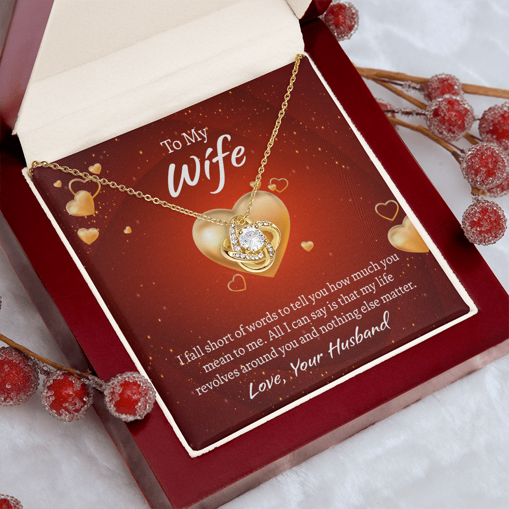 To My Wife Love Knot Necklace, Wife Jewelry, Necklace for Wife, Anniversary Gift for Wife, Wife Birthday Gift