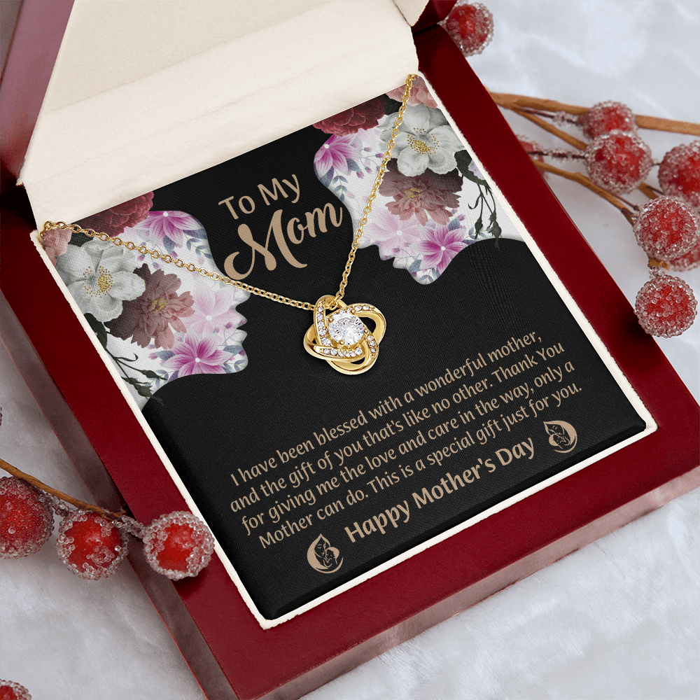 To My Mom Love Knot Necklace From Daughter, Thoughtful Present From Son, Mothers Day Gift To Mom
