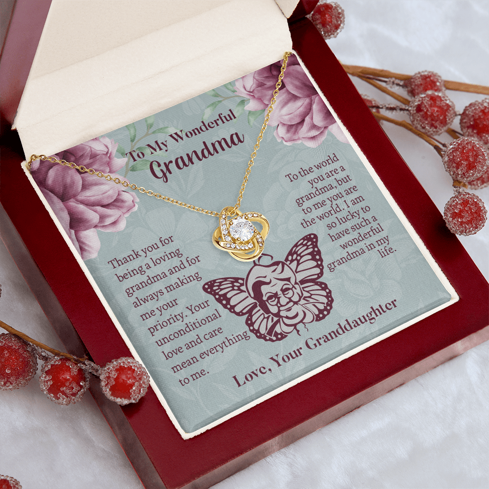To My Wonderful Grandma Love Knot Necklace, Grandmother Necklace, Grandma Gift, Gift For Grandma from granddaughter