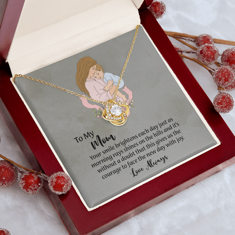 To My Mom Love Knot Necklace from Daughter, Mothers Day Gift for Mom, Thoughtful Present from Son