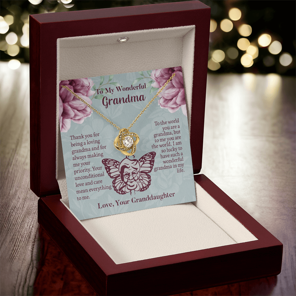 To My Wonderful Grandma Love Knot Necklace, Grandmother Necklace, Grandma Gift, Gift For Grandma from granddaughter