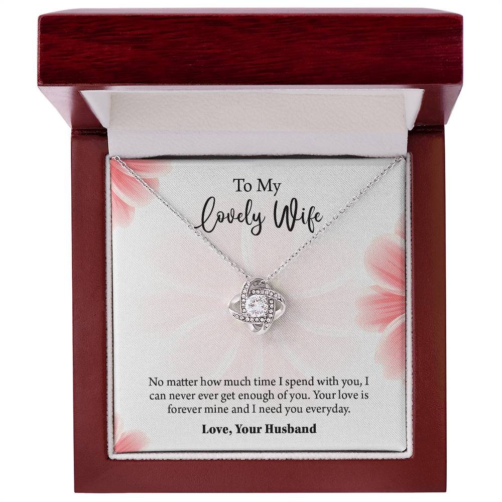 To My Lovely Wife Love knot Necklace, Wife Jewelry, Anniversary gift for Wife, Wife Birthday Gift, Necklace for Wife, Gift for Her
