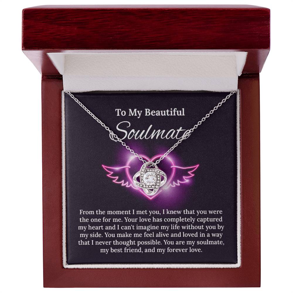 UNIDAZE To My Beautiful Soulmate Necklace, Birthday Gifts for Girlfriend, Necklace for Wife, Soulmate Gift ShineOn Fulfillment C30011TG C30011TR PB23-WOOD PT-4377 TNM-1 USER-188348