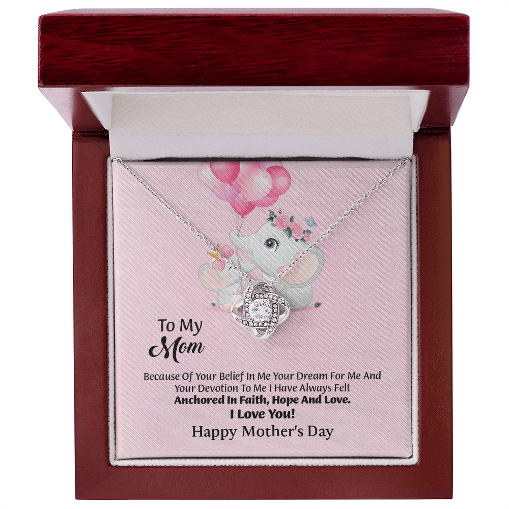 To My Mom Love Knot Necklace From Daughter, Thoughtful Present From Son, Mothers Day Gift To Mom
