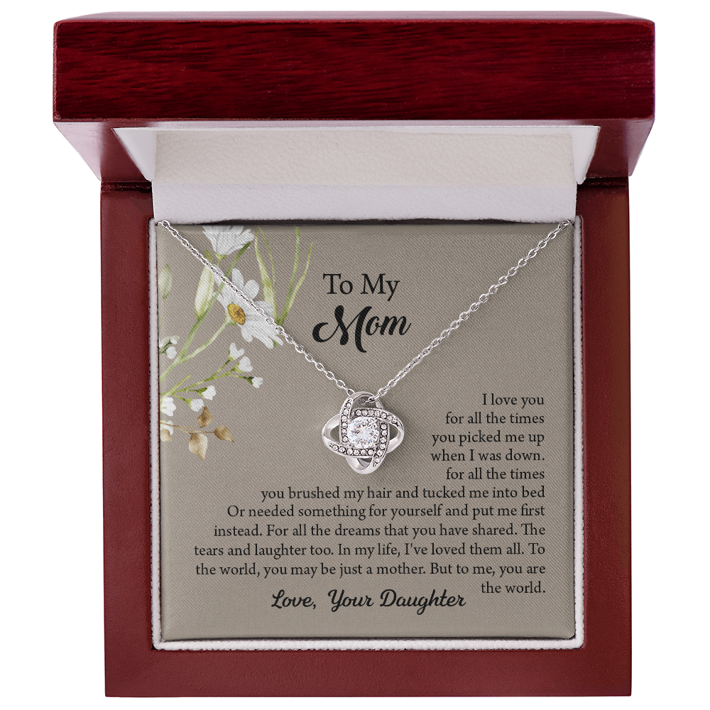 To My Mom Necklace, Mothers Day Necklace, Mom Birthday Gift From Daughter, Message Card Jewelry For Mom