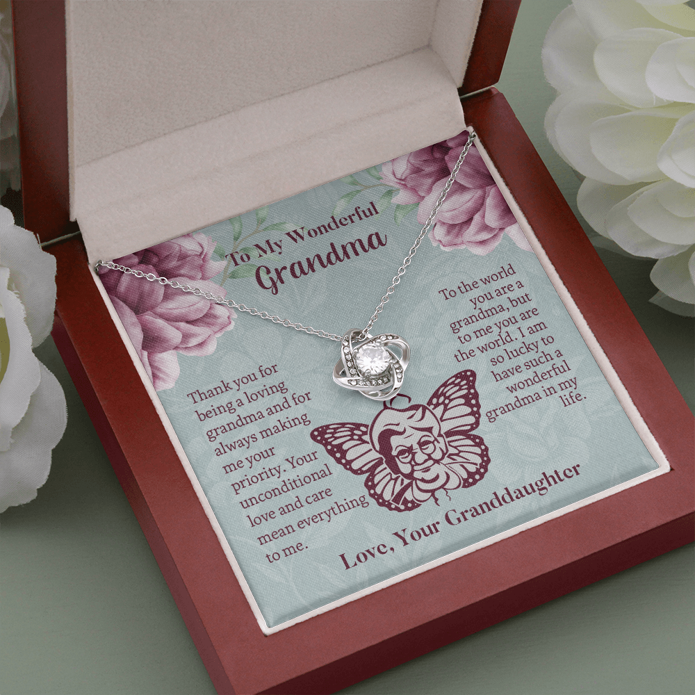 To My Wonderful Grandma Love Knot Necklace, Grandmother Necklace, Grandma Gift, Gift For Grandma from granddaughter