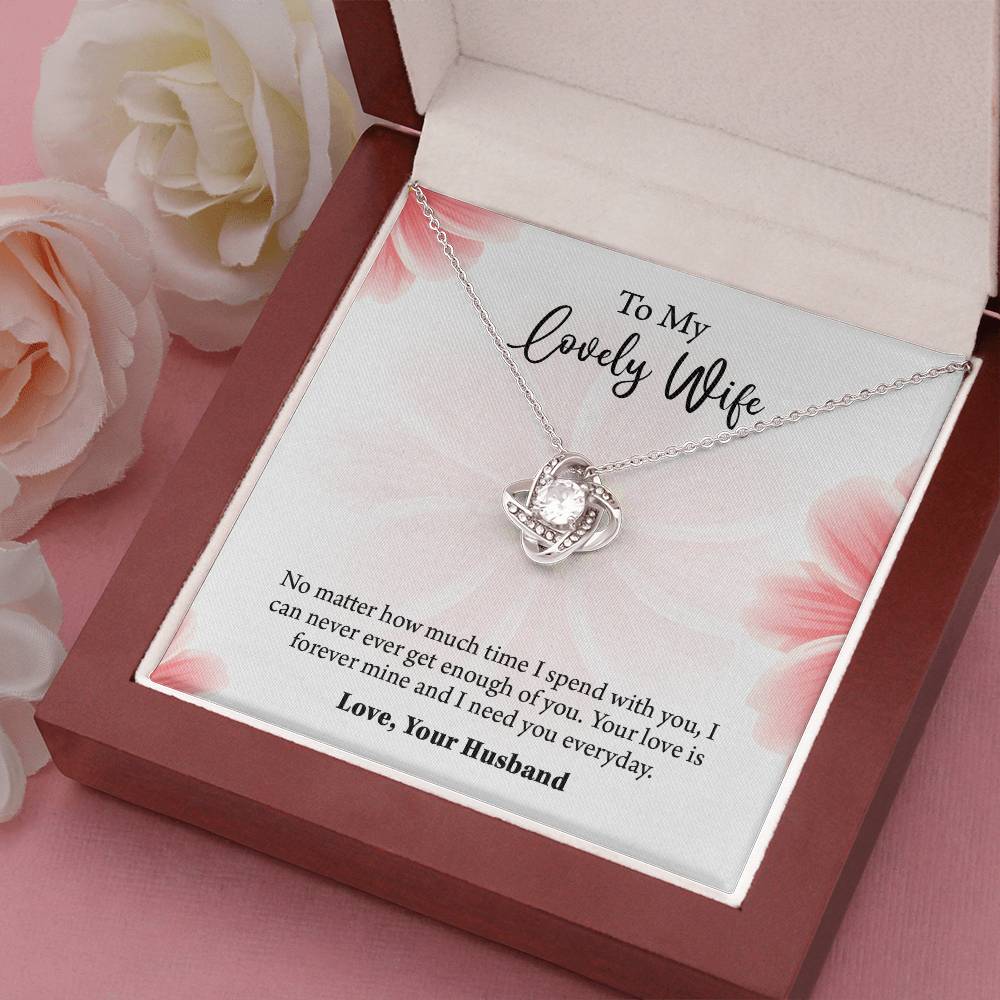 To My Lovely Wife Love knot Necklace, Wife Jewelry, Anniversary gift for Wife, Wife Birthday Gift, Necklace for Wife, Gift for Her