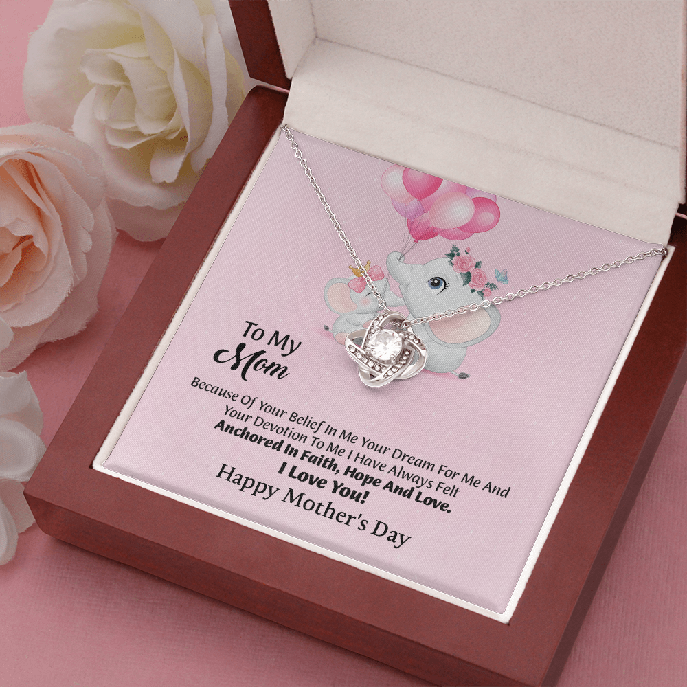 To My Mom Love Knot Necklace From Daughter, Thoughtful Present From Son, Mothers Day Gift To Mom