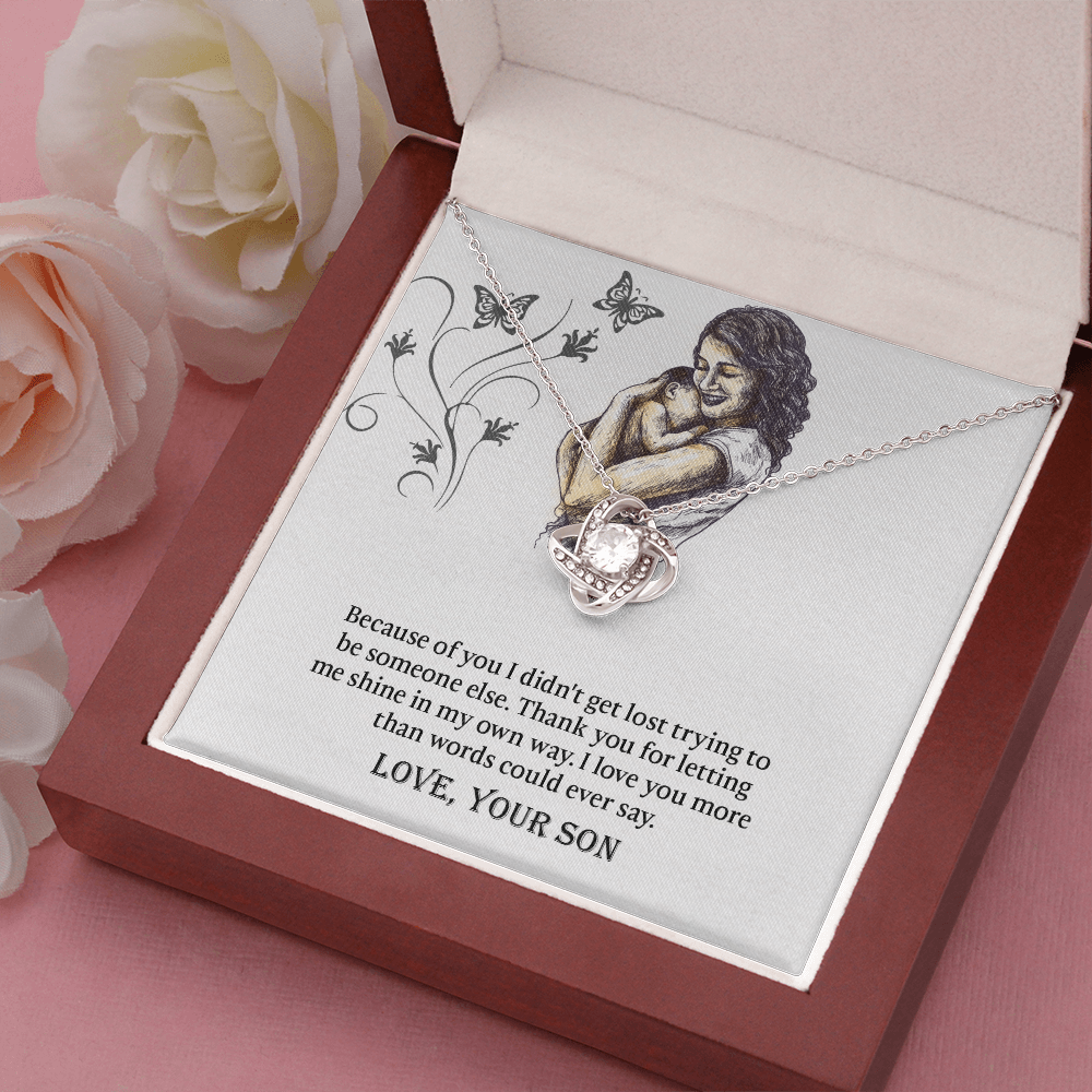 To My Mom Love Knot Necklace, Presents for Mom, Mothers Day Gift From Son, Mama Necklace