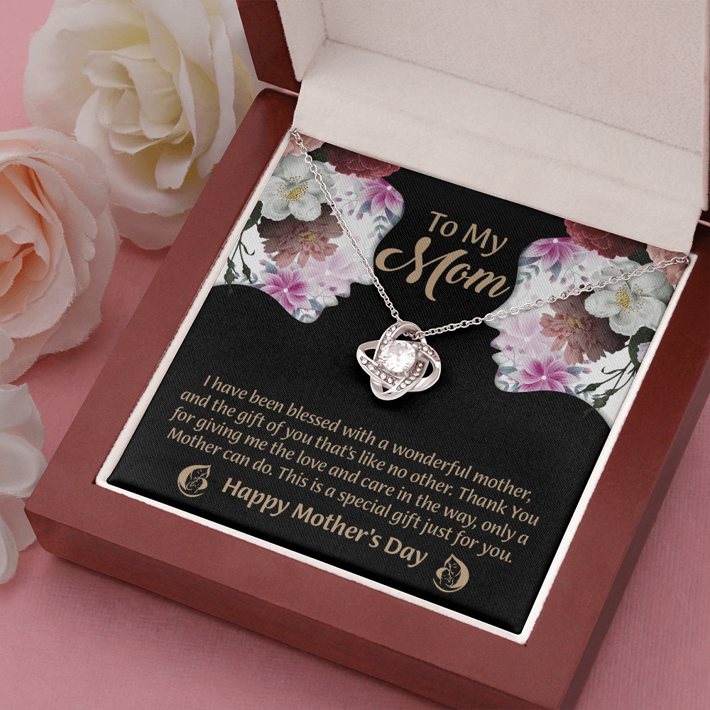 To My Mom Love Knot Necklace From Daughter, Thoughtful Present From Son, Mothers Day Gift To Mom
