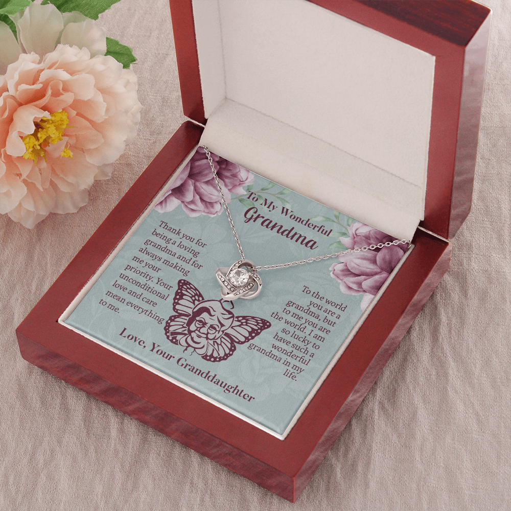 To My Wonderful Grandma Love Knot Necklace, Grandmother Necklace, Grandma Gift, Gift For Grandma from granddaughter