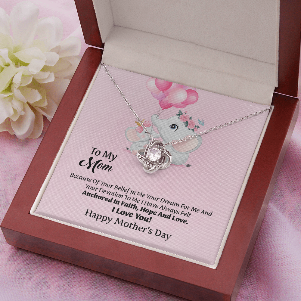 To My Mom Love Knot Necklace From Daughter, Thoughtful Present From Son, Mothers Day Gift To Mom