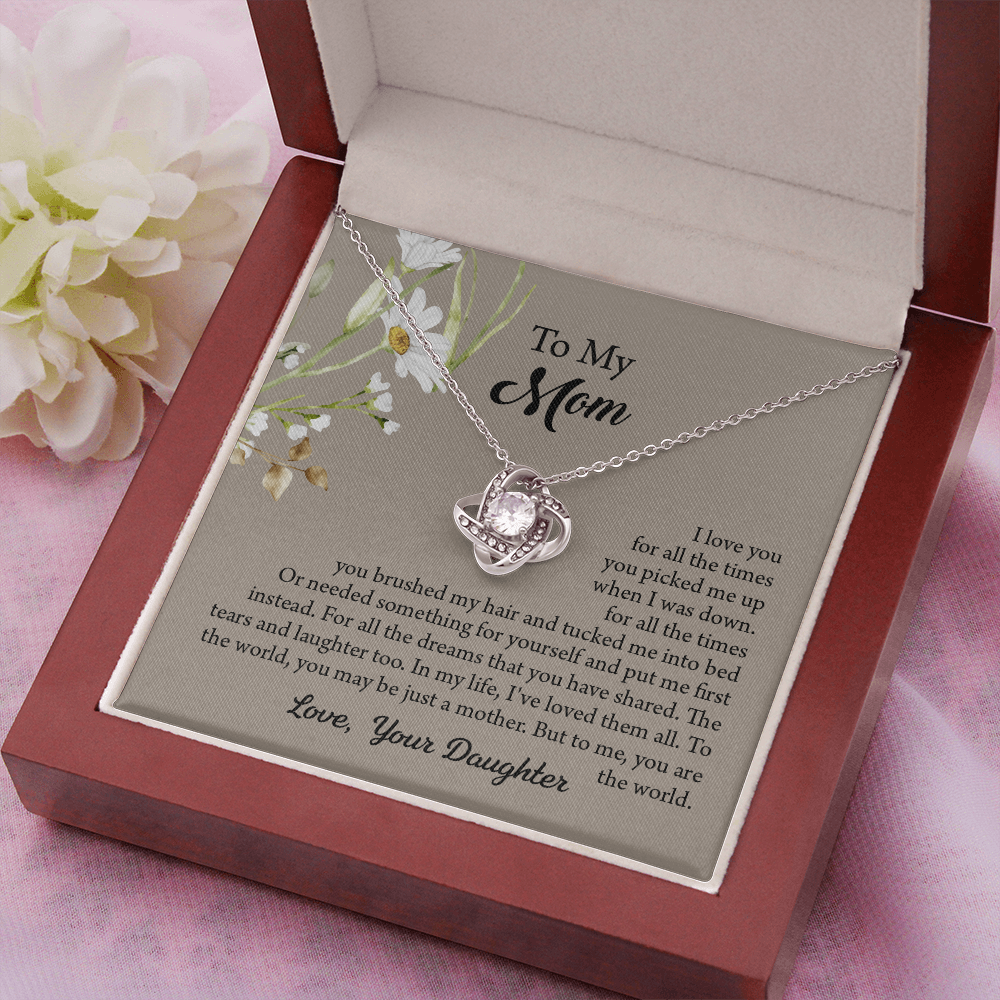 To My Mom Necklace, Mothers Day Necklace, Mom Birthday Gift From Daughter, Message Card Jewelry For Mom