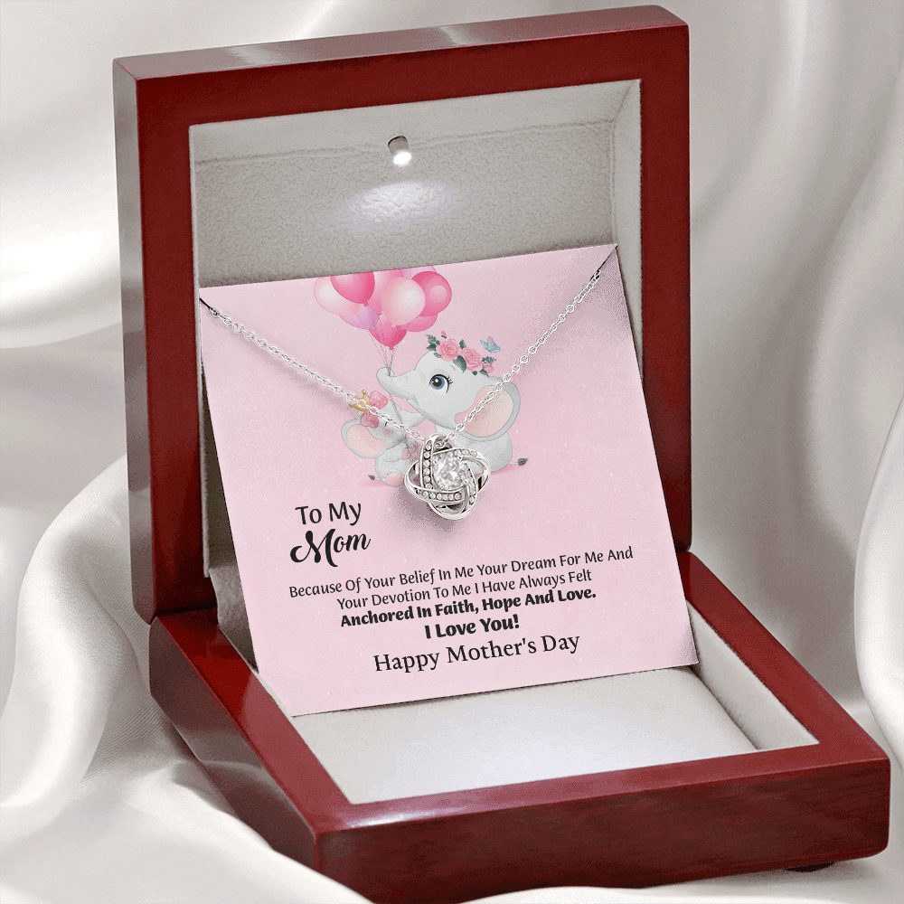 To My Mom Love Knot Necklace From Daughter, Thoughtful Present From Son, Mothers Day Gift To Mom