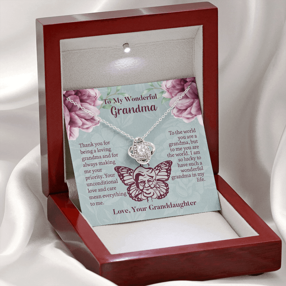 To My Wonderful Grandma Love Knot Necklace, Grandmother Necklace, Grandma Gift, Gift For Grandma from granddaughter