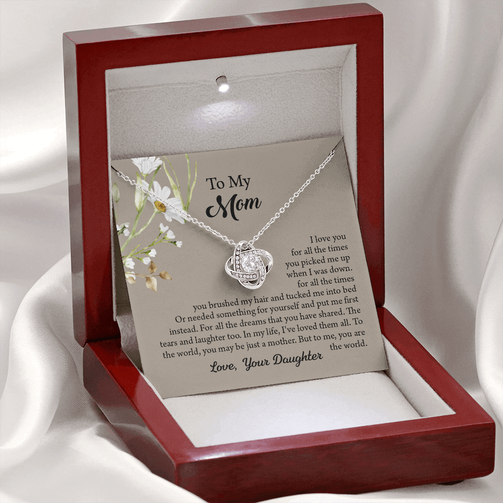 To My Mom Necklace, Mothers Day Necklace, Mom Birthday Gift From Daughter, Message Card Jewelry For Mom