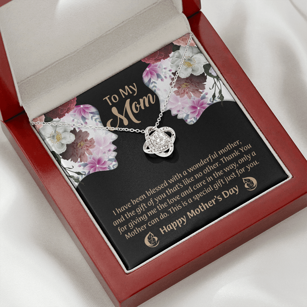 To My Mom Love Knot Necklace From Daughter, Thoughtful Present From Son, Mothers Day Gift To Mom