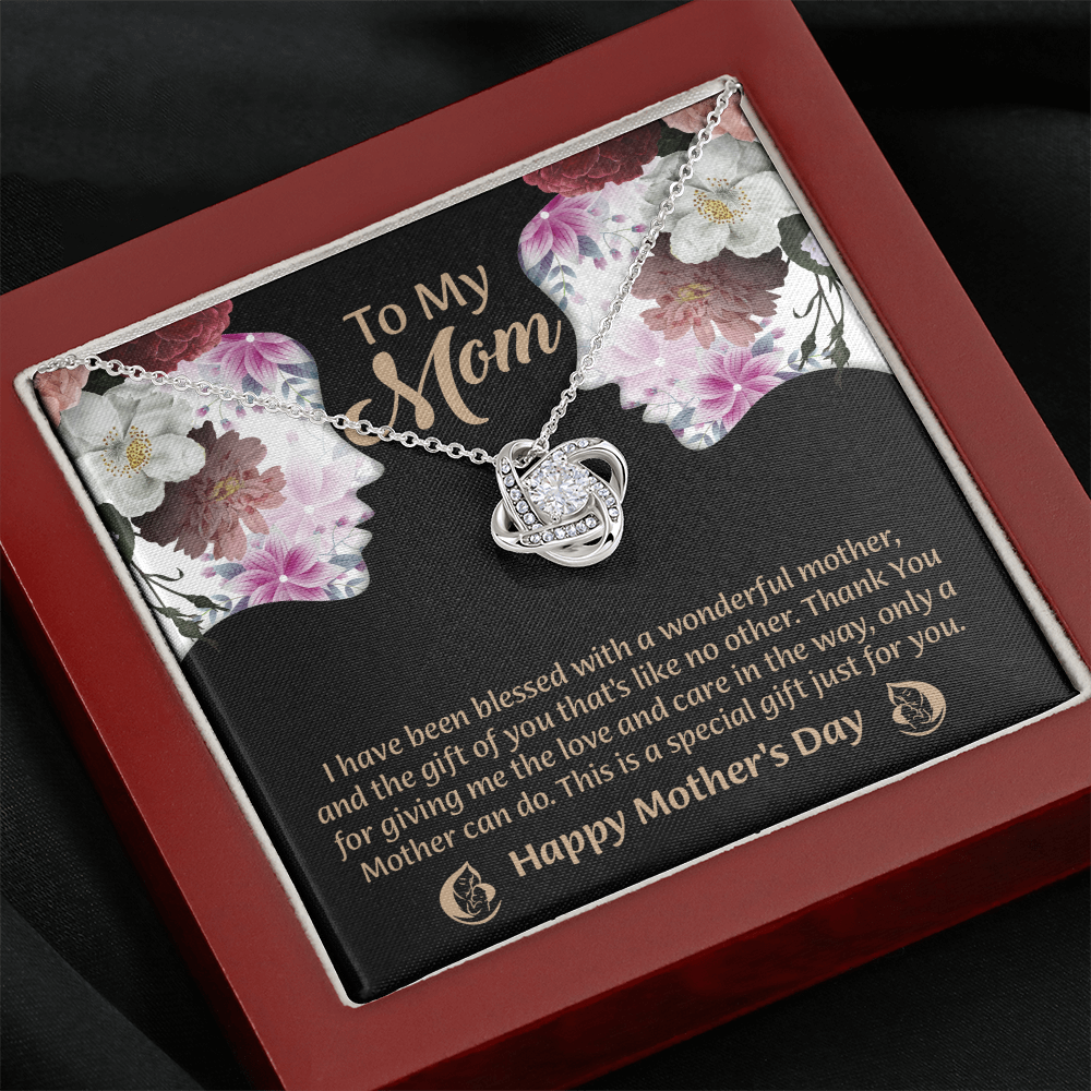 To My Mom Love Knot Necklace From Daughter, Thoughtful Present From Son, Mothers Day Gift To Mom
