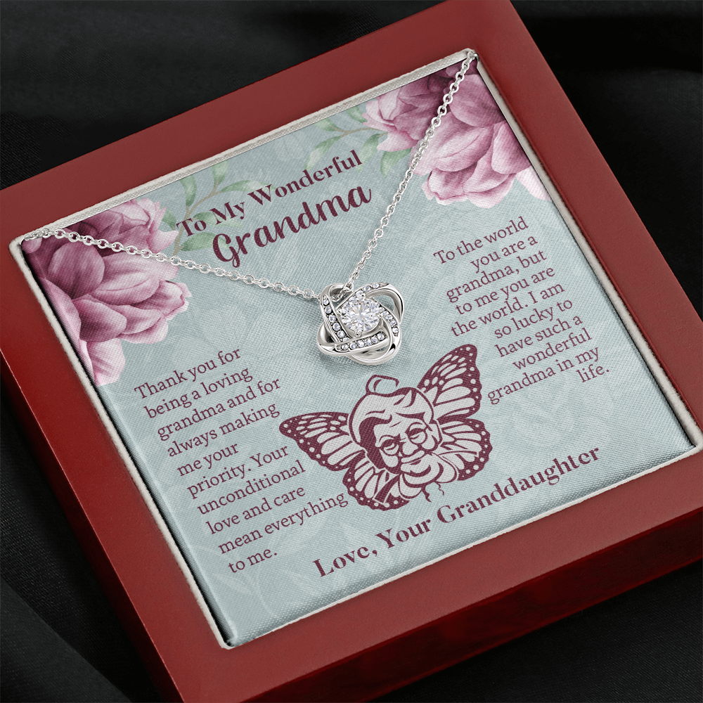 To My Wonderful Grandma Love Knot Necklace, Grandmother Necklace, Grandma Gift, Gift For Grandma from granddaughter
