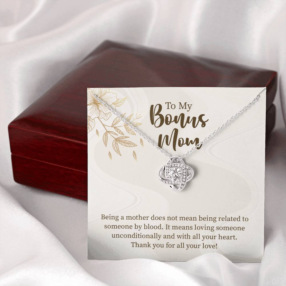 UNIDAZE To My Bonus Mom Christmas Gift Necklace, Unbiological Mom Gift, Step Mom Gift, Forever Love Necklace on Message Card, Foster Mom Gift ShineOn Fulfillment C30011TG C30011TR PB23-WOOD PT-4377 TNM-1 USER-188348