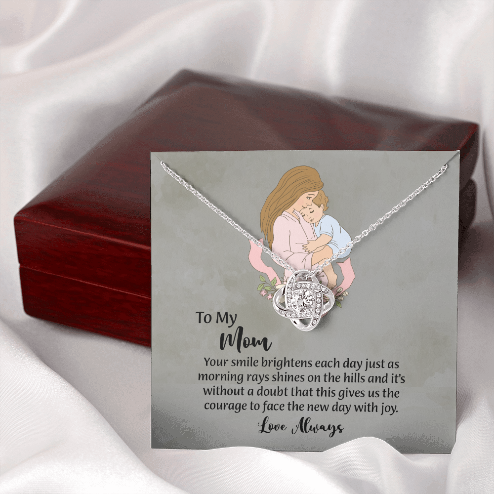 To My Mom Love Knot Necklace from Daughter, Mothers Day Gift for Mom, Thoughtful Present from Son
